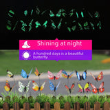 Maxbell 25Pcs Glow in The Dark Butterfly Garden Stakes Farm Yard Outdoor Decorations