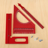 Maxbell Triangle Ruler Square Protractor Measurement Carpentry Measuring Layout Tool Red