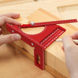 Maxbell Triangle Ruler Square Protractor Measurement Carpentry Measuring Layout Tool Red