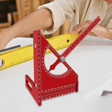Maxbell Triangle Ruler Square Protractor Measurement Carpentry Measuring Layout Tool Red