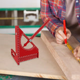 Maxbell Triangle Ruler Square Protractor Measurement Carpentry Measuring Layout Tool Red