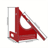 Maxbell Triangle Ruler Square Protractor Measurement Carpentry Measuring Layout Tool Red
