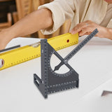 Maxbell Triangle Ruler Square Protractor Measurement Carpentry Measuring Layout Tool Gray