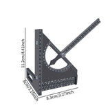Maxbell Triangle Ruler Square Protractor Measurement Carpentry Measuring Layout Tool Gray