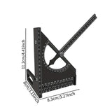 Maxbell Triangle Ruler Square Protractor Measurement Carpentry Measuring Layout Tool Black