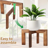 Maxbell Wood Plant Stand Rustic Fashion Plant Shelf for Indoor Outdoor Kitchen Patio