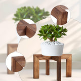 Maxbell Wood Plant Stand Rustic Fashion Plant Shelf for Indoor Outdoor Kitchen Patio