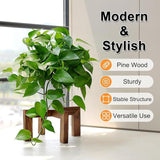 Maxbell Wood Plant Stand Rustic Fashion Plant Shelf for Indoor Outdoor Kitchen Patio