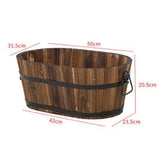 Maxbell Wooden Flower Pot Barrel Planter Versatile Rustic for Patio Windowsill Kitchen Small