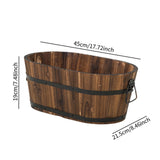 Maxbell Wooden Flower Pot Barrel Planter Versatile Rustic for Patio Windowsill Kitchen Medium