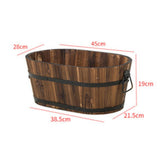 Maxbell Wooden Flower Pot Barrel Planter Versatile Rustic for Patio Windowsill Kitchen Medium