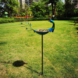Maxbell Peacock Bird Bath Decorative Creative Drinker Plate for Lawn Garden Ornament
