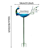 Maxbell Peacock Bird Bath Decorative Creative Drinker Plate for Lawn Garden Ornament