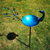 Maxbell Peacock Bird Bath Decorative Creative Drinker Plate for Lawn Garden Ornament