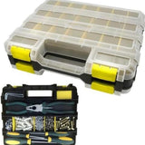 Maxbell Small Parts Organizer Double Sided Hardware Storage Box for Bolt Nails Beads