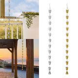 Maxbell Cup Rain Chain Ornament Iron Water Diverter for Outside House Decor Silver