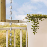 Maxbell Cup Rain Chain Ornament Iron Water Diverter for Outside House Decor Silver