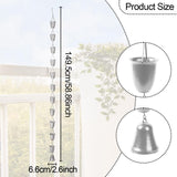 Maxbell Cup Rain Chain Ornament Iron Water Diverter for Outside House Decor Silver