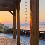 Maxbell Cup Rain Chain Ornament Iron Water Diverter for Outside House Decor Gold