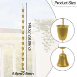 Maxbell Cup Rain Chain Ornament Iron Water Diverter for Outside House Decor Gold