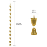 Maxbell Cup Rain Chain Ornament Iron Water Diverter for Outside House Decor Gold