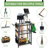 Maxbell Garden Tool Organizer Carbon Steel Stable Yard Tool Stand for Rake Hoe Broom