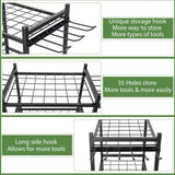 Maxbell Garden Tool Organizer Carbon Steel Stable Yard Tool Stand for Rake Hoe Broom