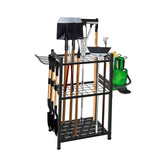 Maxbell Garden Tool Organizer Carbon Steel Stable Yard Tool Stand for Rake Hoe Broom