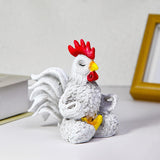 Maxbell Rooster Sculpture Resin Cute Animal Model Figure for Backyard Indoor Outdoor
