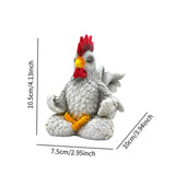 Maxbell Rooster Sculpture Resin Cute Animal Model Figure for Backyard Indoor Outdoor