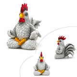 Maxbell Rooster Sculpture Resin Cute Animal Model Figure for Backyard Indoor Outdoor
