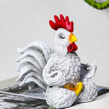 Maxbell Rooster Sculpture Resin Cute Animal Model Figure for Backyard Indoor Outdoor