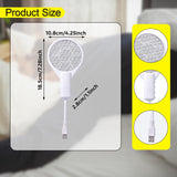 Maxbell Electric Swatter Compact Bug Zapper Racket for Home Indoor Outdoor Patio White