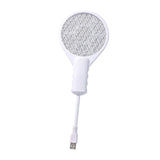 Maxbell Electric Swatter Compact Bug Zapper Racket for Home Indoor Outdoor Patio White