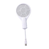 Maxbell Electric Swatter Compact Bug Zapper Racket for Home Indoor Outdoor Patio White