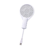 Maxbell Electric Swatter Compact Bug Zapper Racket for Home Indoor Outdoor Patio White