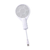 Maxbell Electric Swatter Compact Bug Zapper Racket for Home Indoor Outdoor Patio White