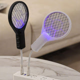 Maxbell Electric Swatter Compact Bug Zapper Racket for Home Indoor Outdoor Patio White