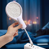Maxbell Electric Swatter Compact Bug Zapper Racket for Home Indoor Outdoor Patio White
