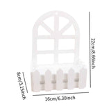 Maxbell Wooden Picket Fence Artificial Flower Pot Fence for Garden Farmhouse Wedding Round Head