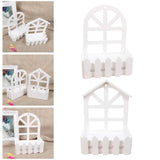 Maxbell Wooden Picket Fence Artificial Flower Pot Fence for Garden Farmhouse Wedding Round Head