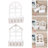 Maxbell Wooden Picket Fence Artificial Flower Pot Fence for Garden Farmhouse Wedding Round Head