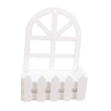 Maxbell Wooden Picket Fence Artificial Flower Pot Fence for Garden Farmhouse Wedding Round Head