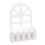 Maxbell Wooden Picket Fence Artificial Flower Pot Fence for Garden Farmhouse Wedding Round Head