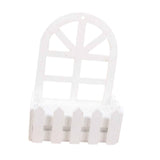 Maxbell Wooden Picket Fence Artificial Flower Pot Fence for Garden Farmhouse Wedding Round Head