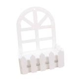 Maxbell Wooden Picket Fence Artificial Flower Pot Fence for Garden Farmhouse Wedding Round Head