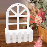 Maxbell Wooden Picket Fence Artificial Flower Pot Fence for Garden Farmhouse Wedding Round Head