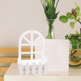 Maxbell Wooden Picket Fence Artificial Flower Pot Fence for Garden Farmhouse Wedding Round Head