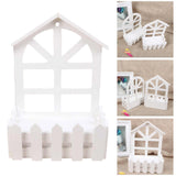 Maxbell Wooden Picket Fence Artificial Flower Pot Fence for Garden Farmhouse Wedding Tip Head