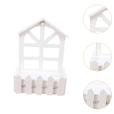 Maxbell Wooden Picket Fence Artificial Flower Pot Fence for Garden Farmhouse Wedding Tip Head